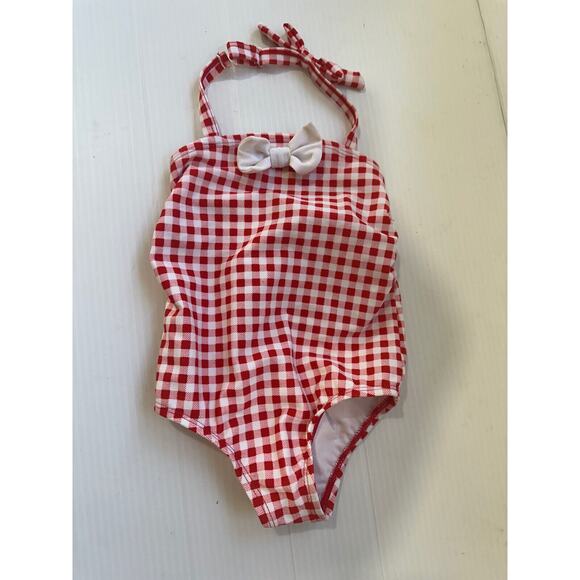 Starting Out Swimsuit Baby 6-9M Red & White Gingham - Picture 1 of 3